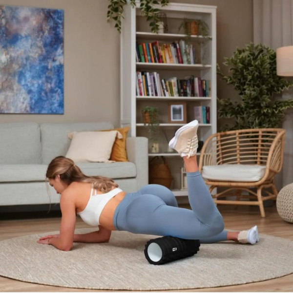 Роллер масажер (валик, ролик) Hop-Sport EVA 33 см HS-A033YG чорний