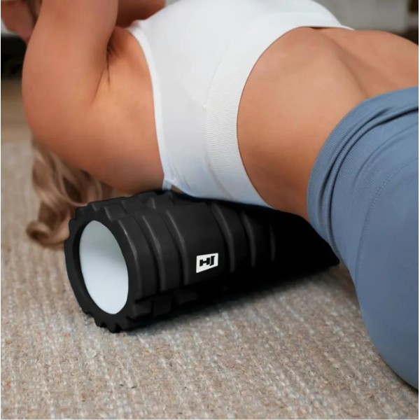 Роллер масажер (валик, ролик) Hop-Sport EVA 33 см HS-A033YG чорний