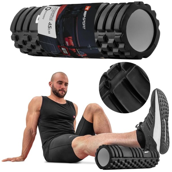 Роллер масажер (валик, ролик) Hop-Sport EVA 45 см чорний