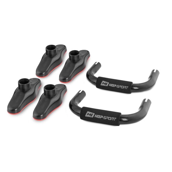 Упори для віджимань металеві HS-M020PU чорно-червоні