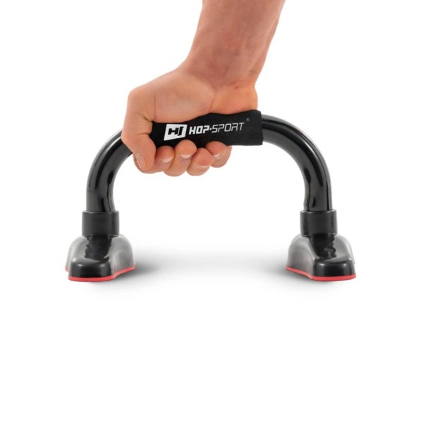 Упори для віджимань металеві HS-M020PU чорно-червоні