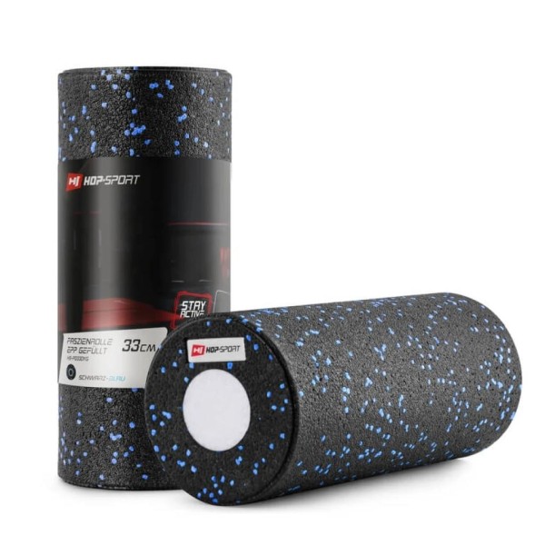Роллер масажер (валик, ролик) Hop-Sport 3 в 1 EPP 33 см HS-P033DYG чорно-синій