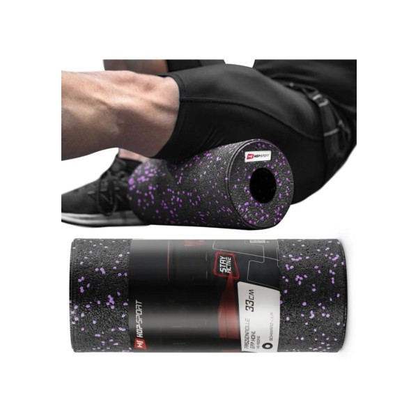 Роллер масажер (валик, ролик) гладкий Hop-Sport EPP 33 см HS-P033YG чорно-червоний