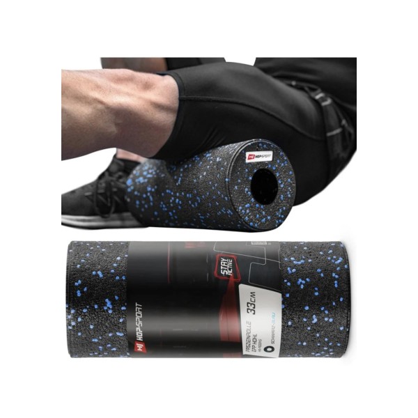 Роллер масажер (валик, ролик) гладкий Hop-Sport EPP 33 см HS-P033YG чорно-синій