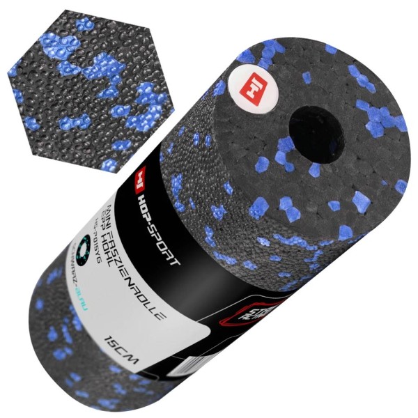 Міні масажний ролик (валик, роллер) Hop-Sport EPP 15 см HS-P015YG чорно-синій