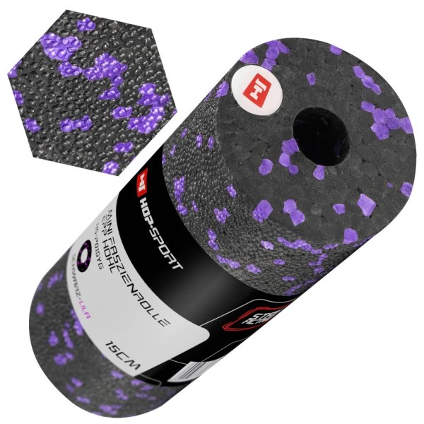 Міні масажний ролик (валик, роллер) Hop-Sport EPP 15см HS-P015YG чорно-фіолетовий