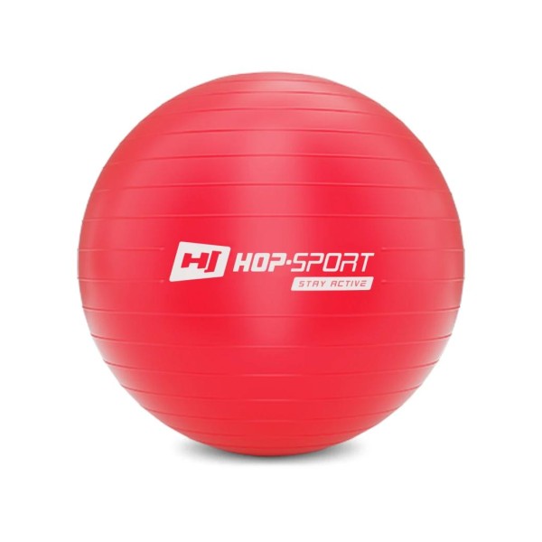 Фітбол Hop-Sport 55 см червоний + насос 2020