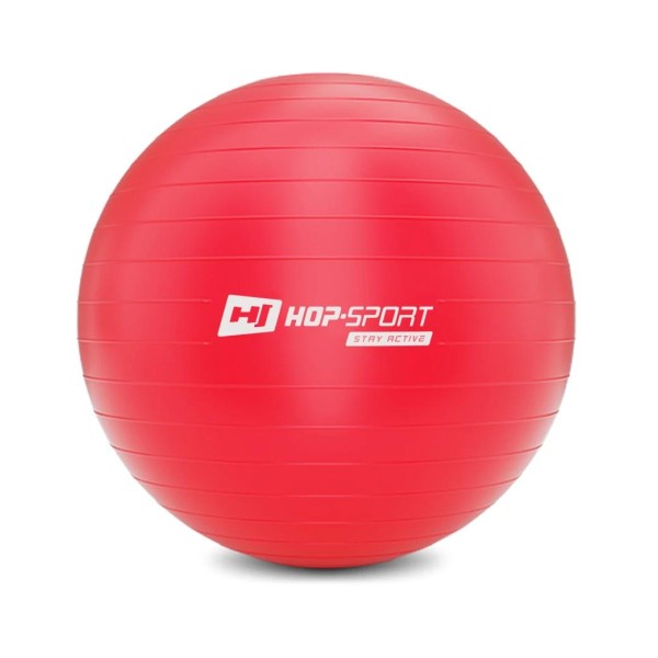 Фітбол Hop-Sport 65 см червоний + насос 2020