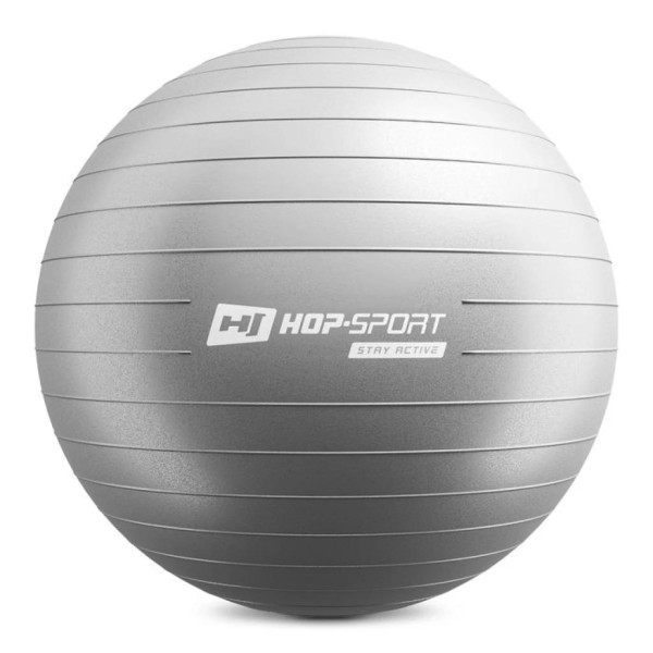 Фітбол Hop-Sport 65 см сріблястий + насос 2020