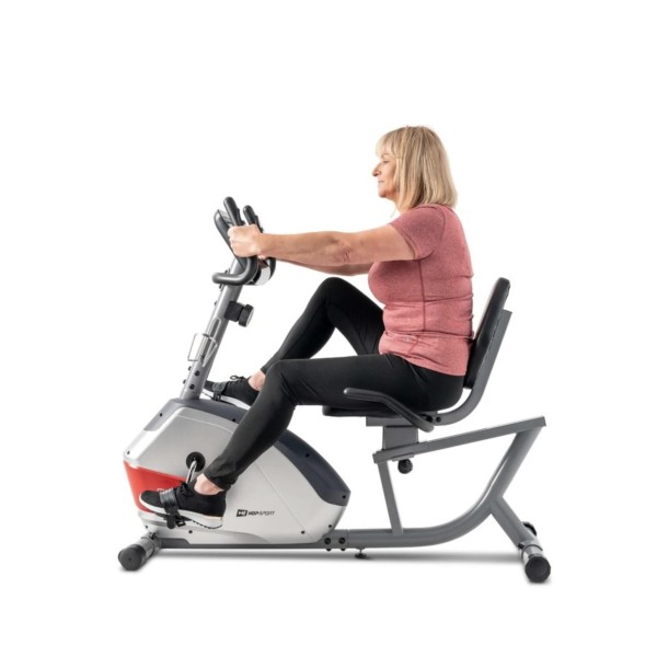 Горизонтальний велотренажер Hop-Sport HS-035L Solo сріблястий