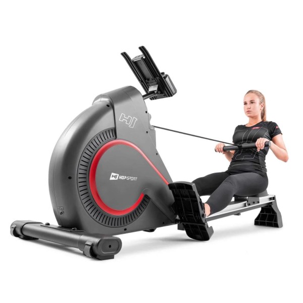 Гребний тренажер Hop-Sport HS-095R Spike сірий + мат