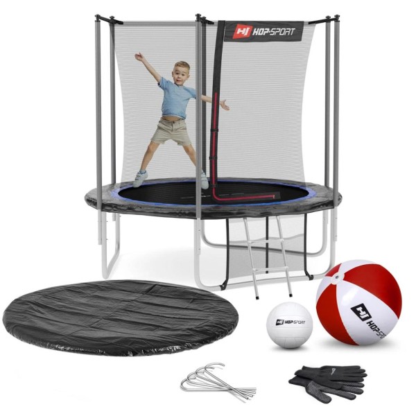 Батут Hop-Sport 8ft (244cm) чорно-синій з внутрішньою сіткою