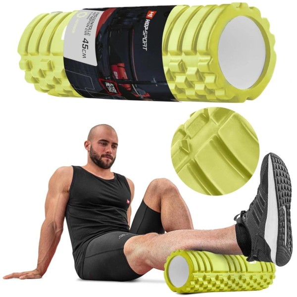 Роллер масажер (валик, ролик) Hop-Sport EVA 45 см салатовий