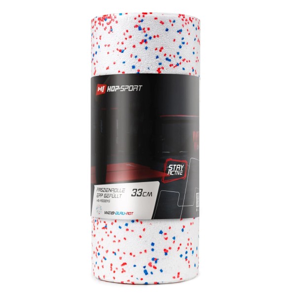 Роллер масажер (валик, ролик) Hop-Sport 3 в 1 EPP 33 см HS-P033DYG білий