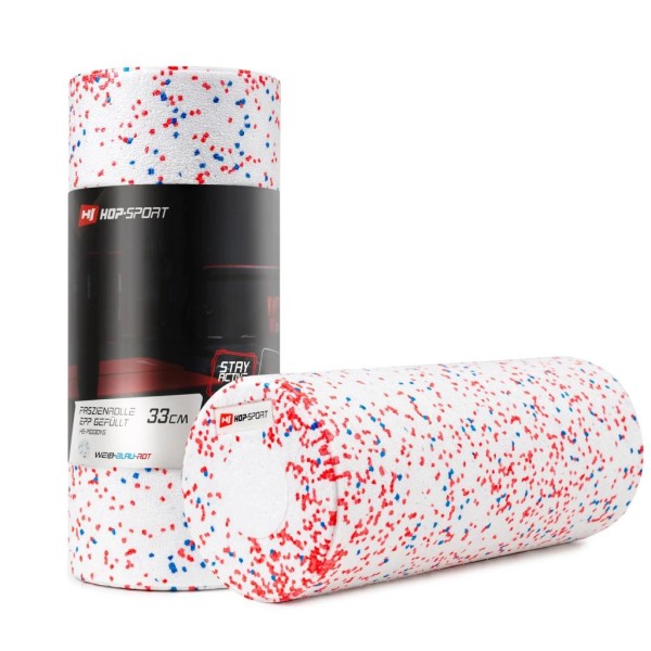 Роллер масажер (валик, ролик) Hop-Sport 3 в 1 EPP 33 см HS-P033DYG білий