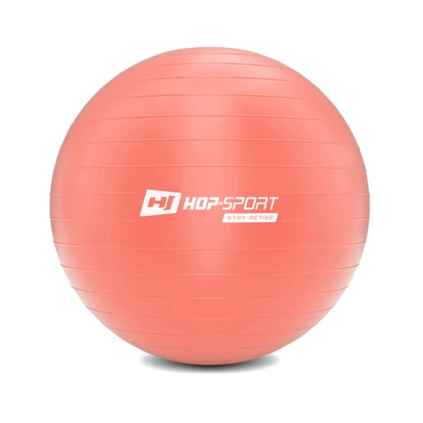 Фітбол Hop-Sport 55 см рожевий + насос 2020