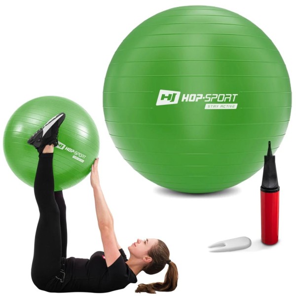 Фітбол Hop-Sport 65 см зелений + насос 2020