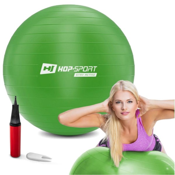 Фітбол Hop-Sport 65 см зелений + насос 2020