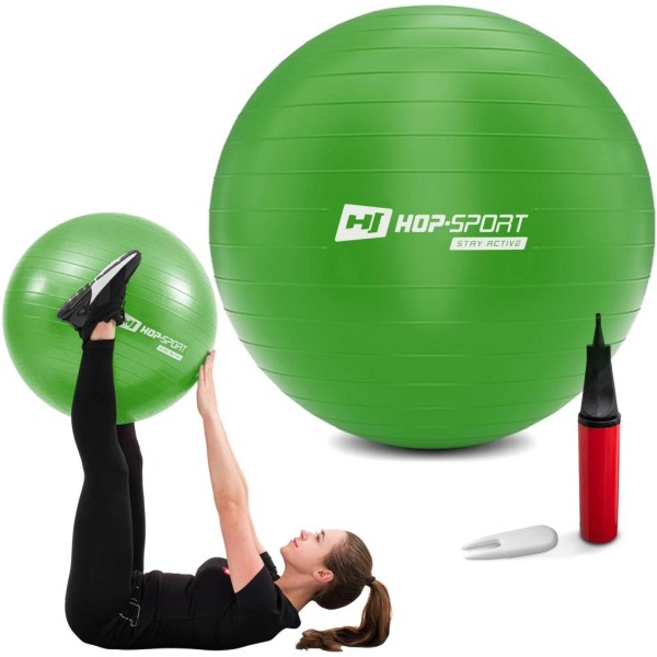 Фітбол Hop-Sport 85 см зелений + насос 2020