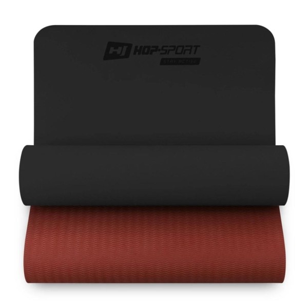 Килимок для фітнесу TPE 0,6 см HS-T006GM чорно-червоний