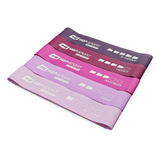 Набір резинок для фітнесу Hop-Sport 600x50mm HS-L650RLP рожевий