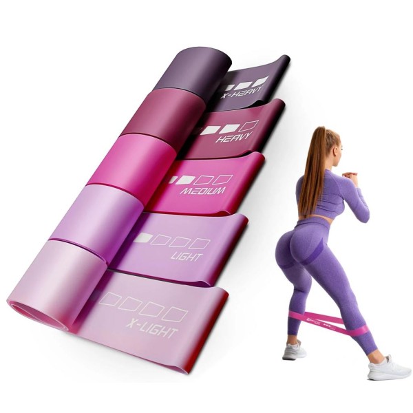 Набір резинок для фітнесу Hop-Sport 600x50mm HS-L650RLP рожевий