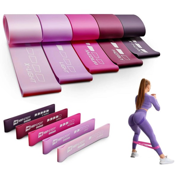 Набір резинок для фітнесу Hop-Sport 600x50mm HS-L650RLP рожевий