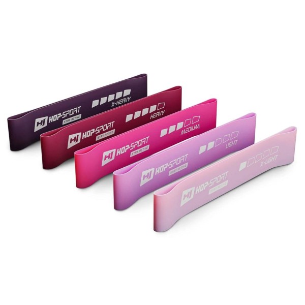 Набір резинок для фітнесу Hop-Sport 600x50mm HS-L650RLP рожевий