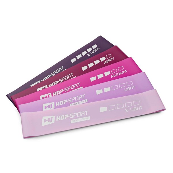 Набір резинок для фітнесу Hop-Sport 600x50mm HS-L650RLP рожевий