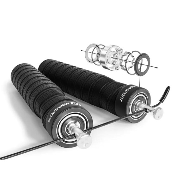 Скакалка швидкісна з підшипниками та м'якою рукояткою Hop-Sport HS-P030JR чорна