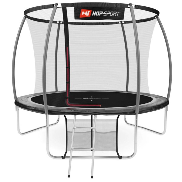 Батут Hop-Sport Premium 10ft (305cm) чорно-сірий з внутрішньою сіткою