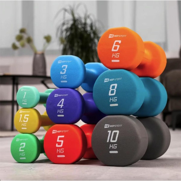 Гантелі для фітнесу неопренові круглі Hop-Sport HS-V015DR 2x1,5кг жовтий