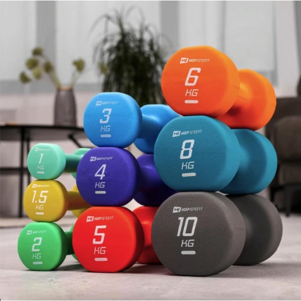 Гантелі для фітнесу неопренові круглі Hop-Sport HS-V020DR 2x2кг зелений