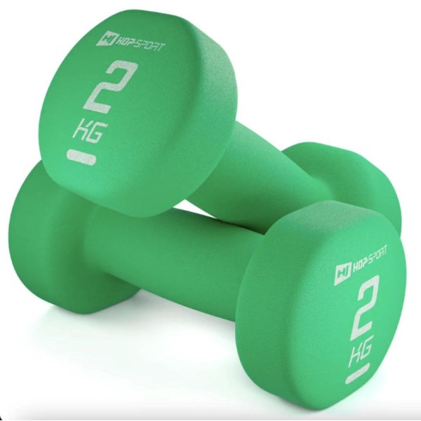 Гантелі для фітнесу неопренові круглі Hop-Sport HS-V020DR 2x2кг зелений