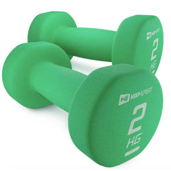 Гантелі для фітнесу неопренові круглі Hop-Sport HS-V020DR 2x2кг зелений