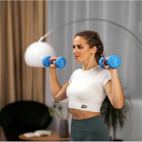 Гантелі для фітнесу неопренові круглі Hop-Sport HS-V030DR 2x3кг синій