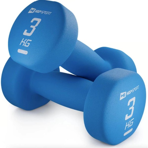 Гантелі для фітнесу неопренові круглі Hop-Sport HS-V030DR 2x3кг синій