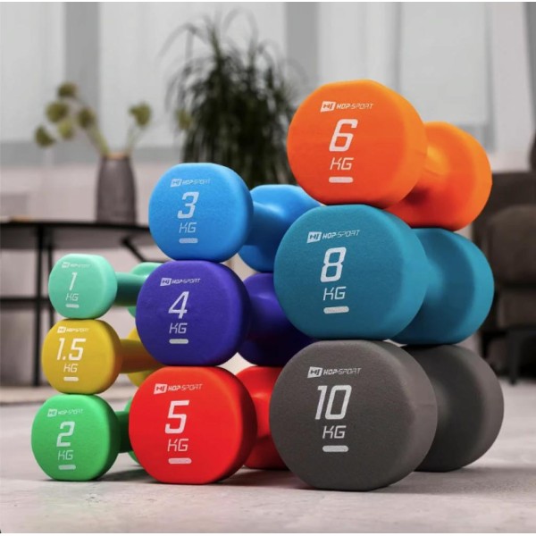 Гантелі для фітнесу неопренові круглі Hop-Sport HS-V040DR 2x4кг фіолетовий