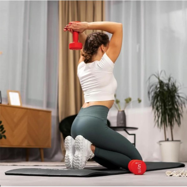 Гантелі для фітнесу неопренові круглі Hop-Sport HS-V050DR 2x5кг червоний