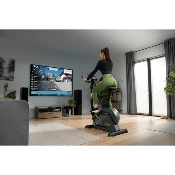 Велотренажер Hop-Sport HS-120H Argo чорно-зелений + мат