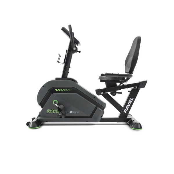 Горизонтальний велотренажер HS-120L Ravel чорно-зелений + мат