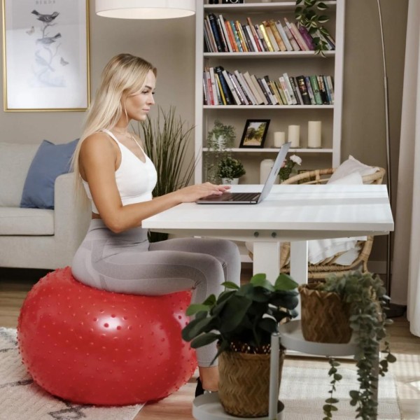 Фітбол масажний Hop-Sport 65 см червоний + насос