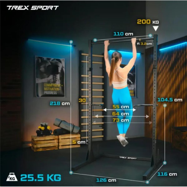 Стаціонарний підлоговий турнік Trex Sport TX-100PR