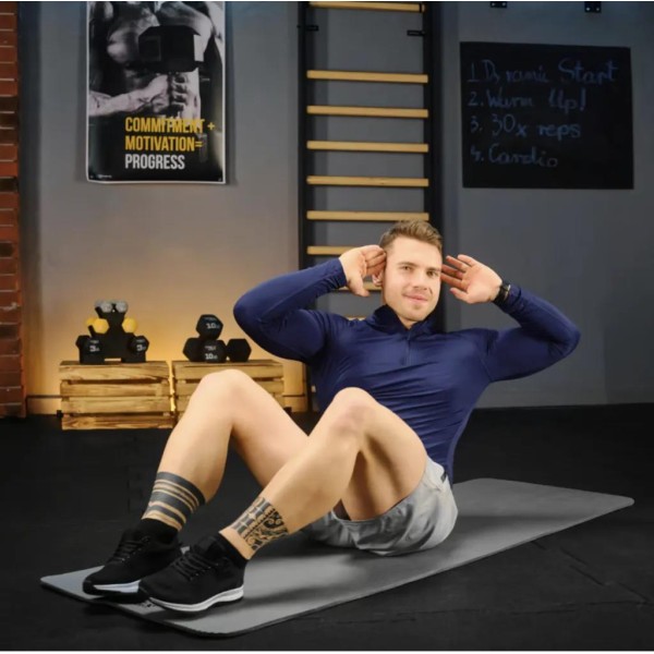 Коврик для йоги Trex Sport TX-018NGM NBR 1см 180х60 сірий