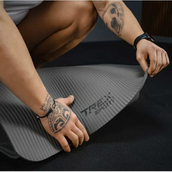 Коврик для йоги Trex Sport TX-018NGM NBR 1см 180х60 сірий