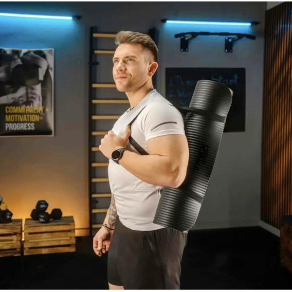 Коврик для йоги Trex Sport TX-018NGM NBR 1см 180х60 чорний