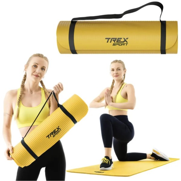 Коврик для йоги Trex Sport TX-018NGM NBR 1см 180х60 жовтий