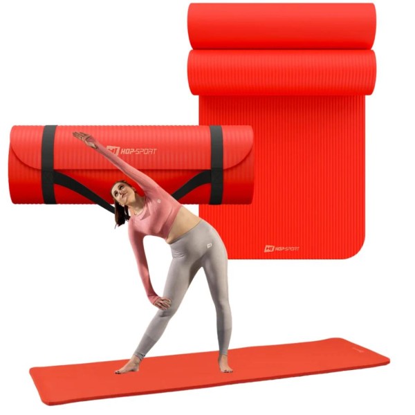 Коврик для йоги Hop-Sport HS-NB015GM NBR 1,5см яскраво-червоний