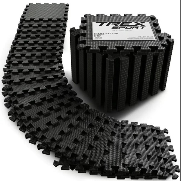 Мат-пазл EVA 1см Trex Sport TX-010PM - 24 частин чорний