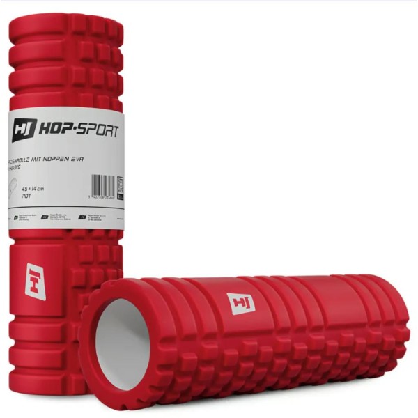 Роллер масажер (валик, ролик) Hop-Sport EVA 45см червоний